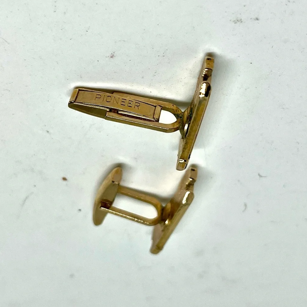 Vintage Pioneer Trolley Car Train Cuff Links